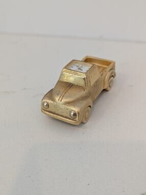 Vtg. Brass Clock Pickup Truck Elgin By Advance Watch Company 1999 Japan Movement